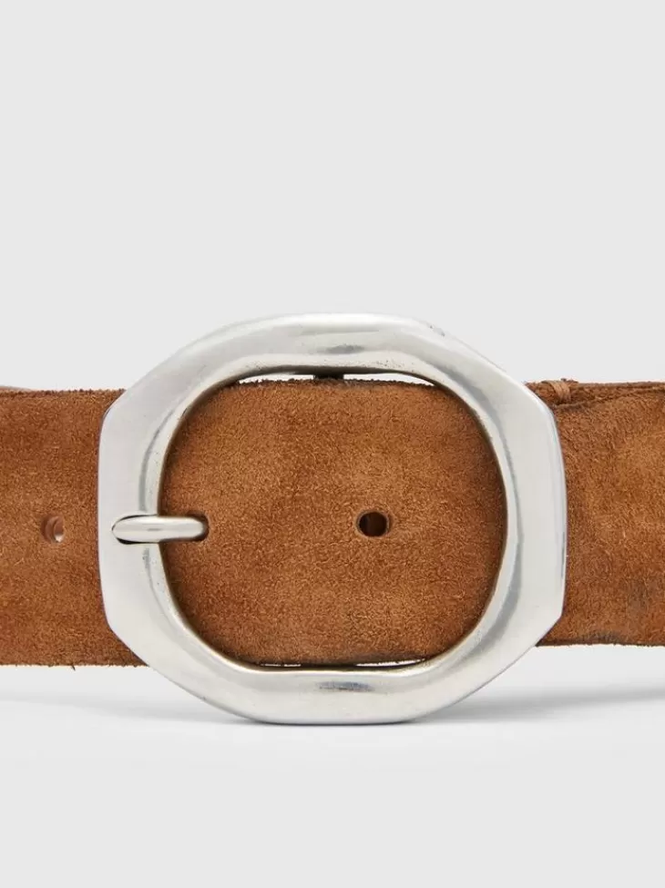 Belts | Leather Belts>John Varvatos NOVA SUEDE BELT GINGER