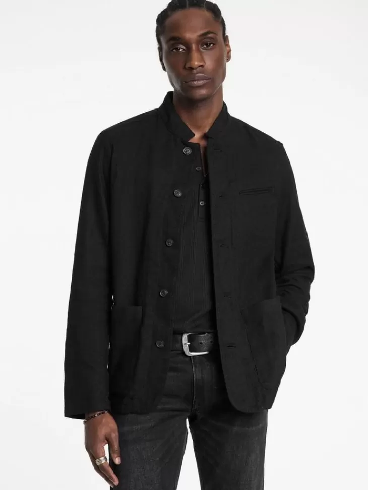 Leather & Outerwear | Tops>John Varvatos OFFICER FIELD JACKET BLACK