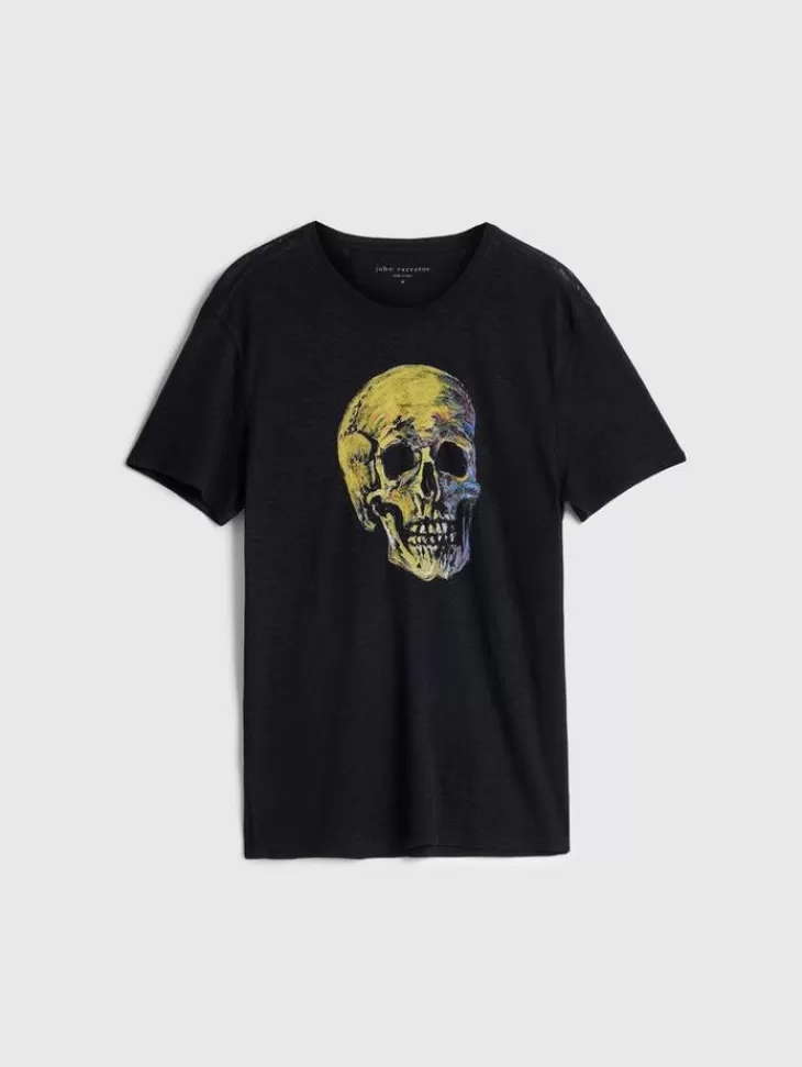 Tops>John Varvatos PAINTED SKULL TEE BLACK