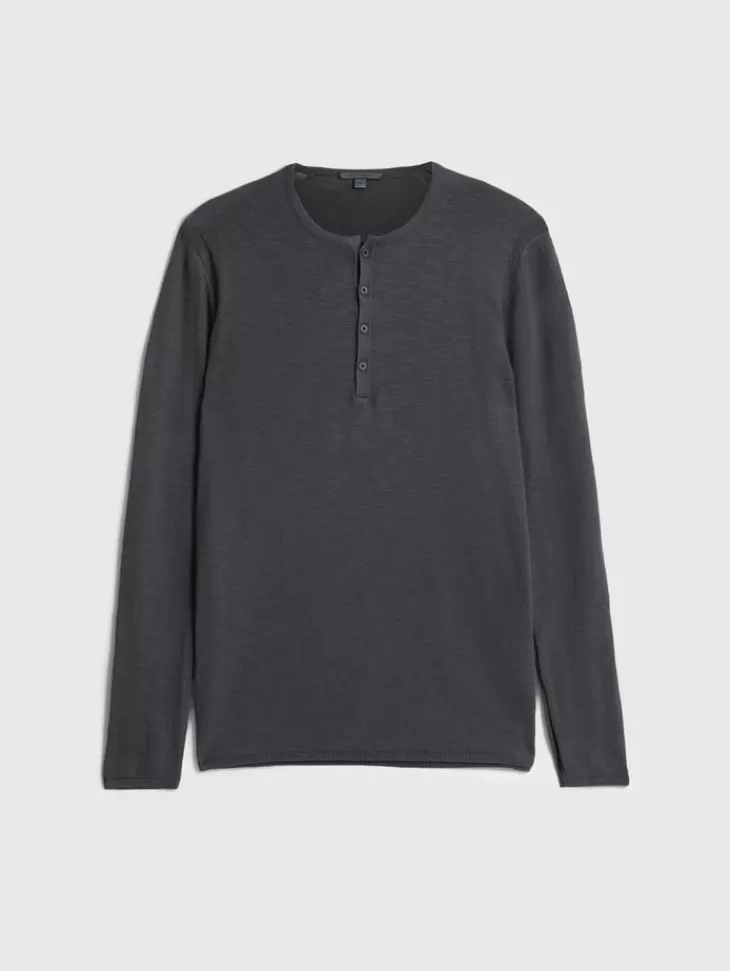 Tops>John Varvatos PARKER HENLEY DKSTEELHTR