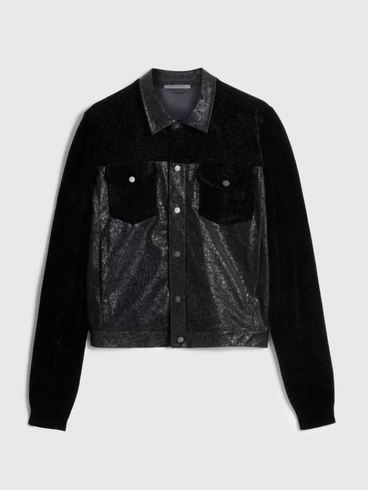 Leather & Outerwear | Tops>John Varvatos PASSAIC TRUCKER JACKET BLACK