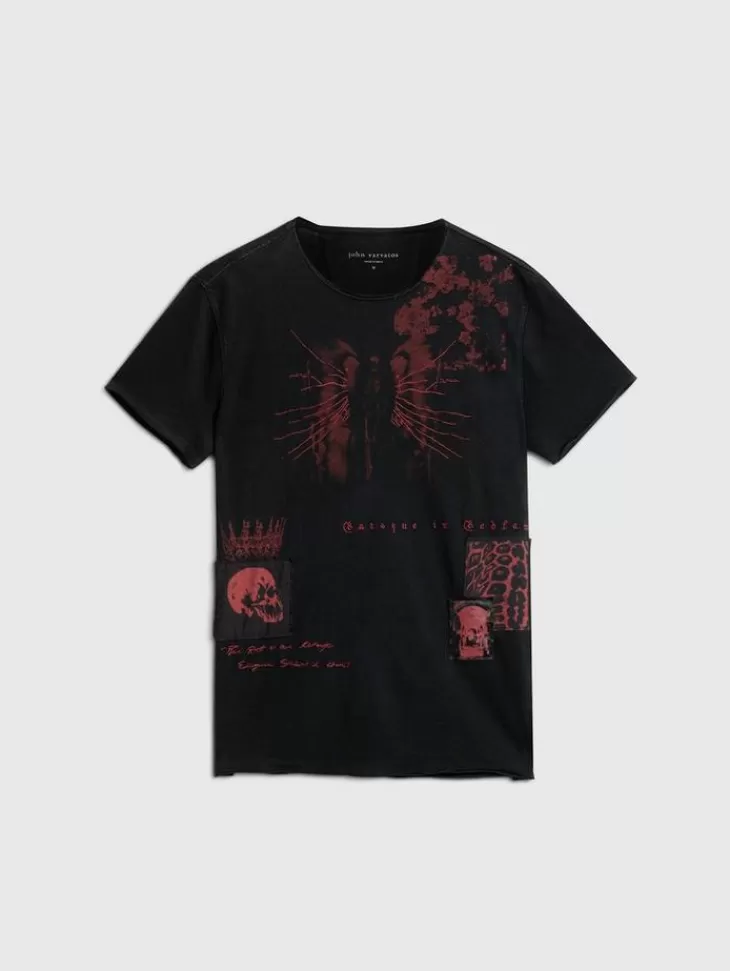 Graphic Tees>John Varvatos PATCH TEE BLACK