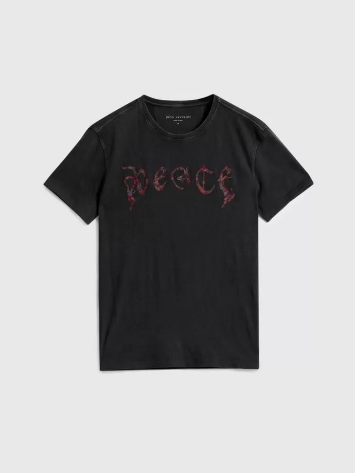 Graphic Tees>John Varvatos PEACE TEE CHARCOAL