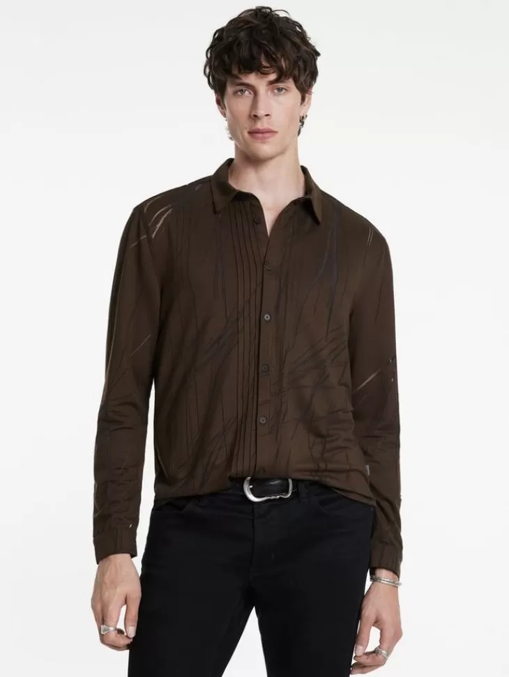 Shirts>John Varvatos PHOENIX SHIRT CHOCOLATE