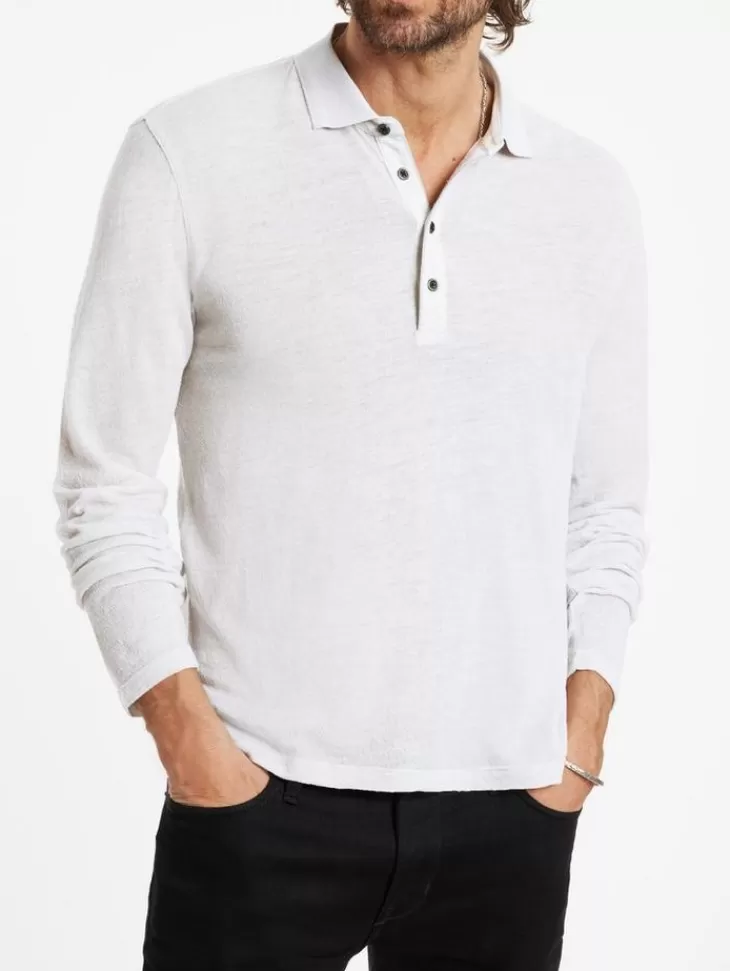 Tops>John Varvatos PRESIDIO POLO CHARCOAL/TURTLEDOVE