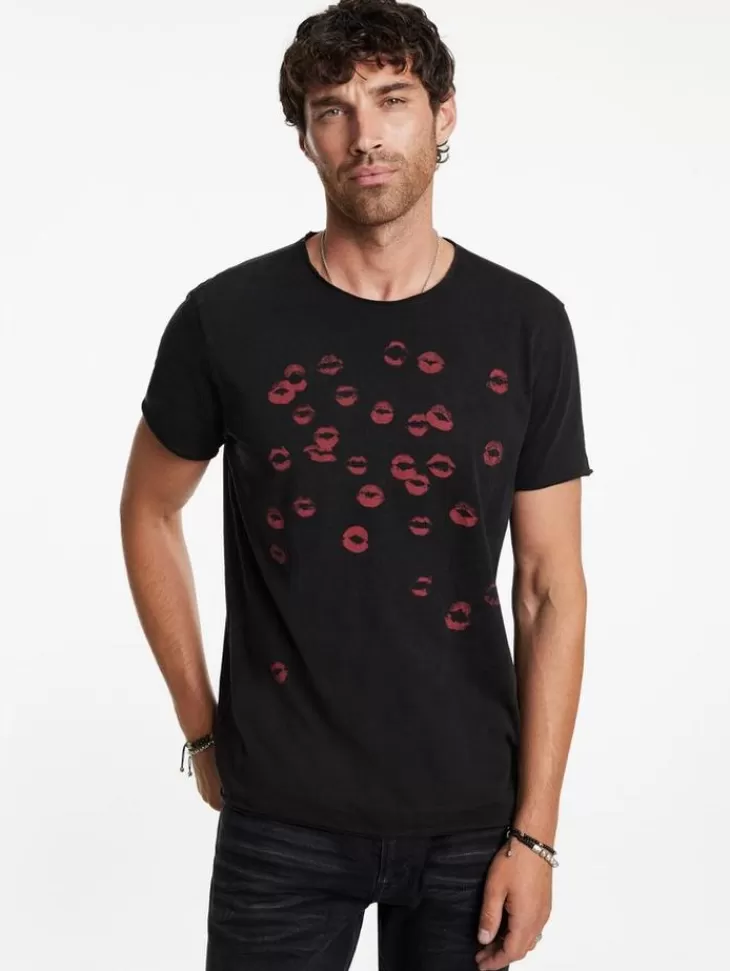 Tops>John Varvatos PUCKER TEE BLACK