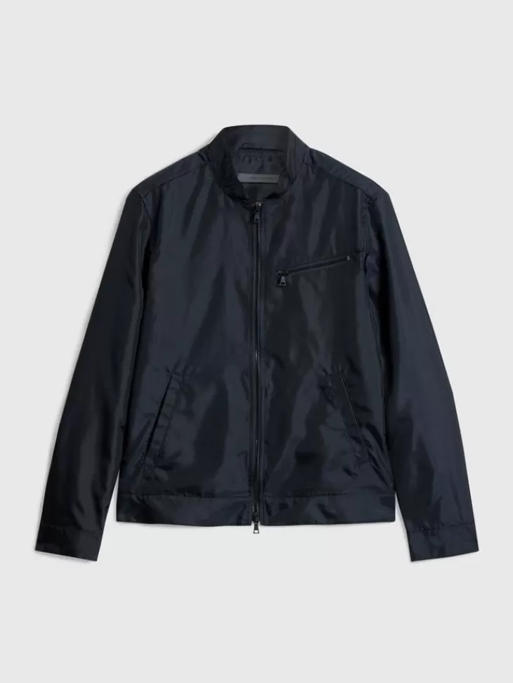 Leather & Outerwear | Tops>John Varvatos RACER JACKET NAVY