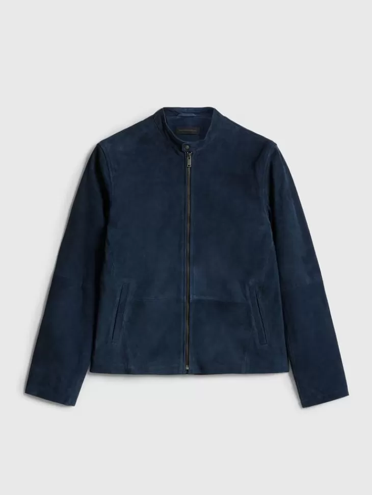 Leather & Outerwear | Tops>John Varvatos REEDE RACER JACKET NAVY