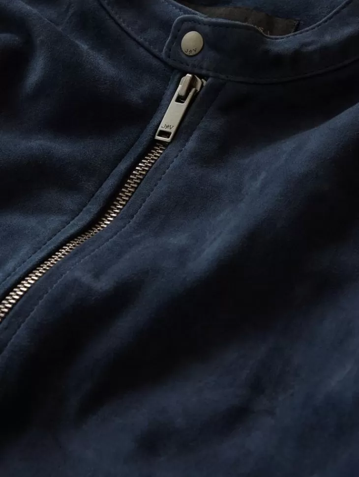 Leather & Outerwear | Tops>John Varvatos REEDE RACER JACKET NAVY