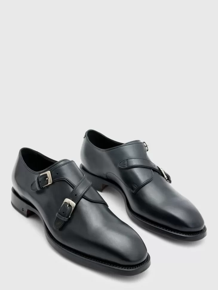 Shoes & Accessories>John Varvatos REGENT DOUBLE MONK BLACK