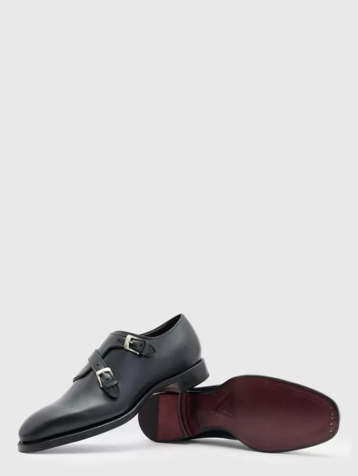 Shoes & Accessories>John Varvatos REGENT DOUBLE MONK BLACK