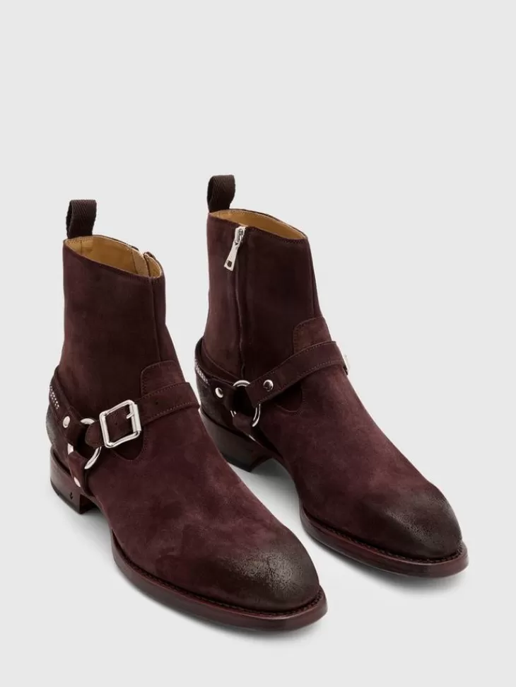 Boots | Leather Boots>John Varvatos REGENT HARNESS BOOT OXBLOOD