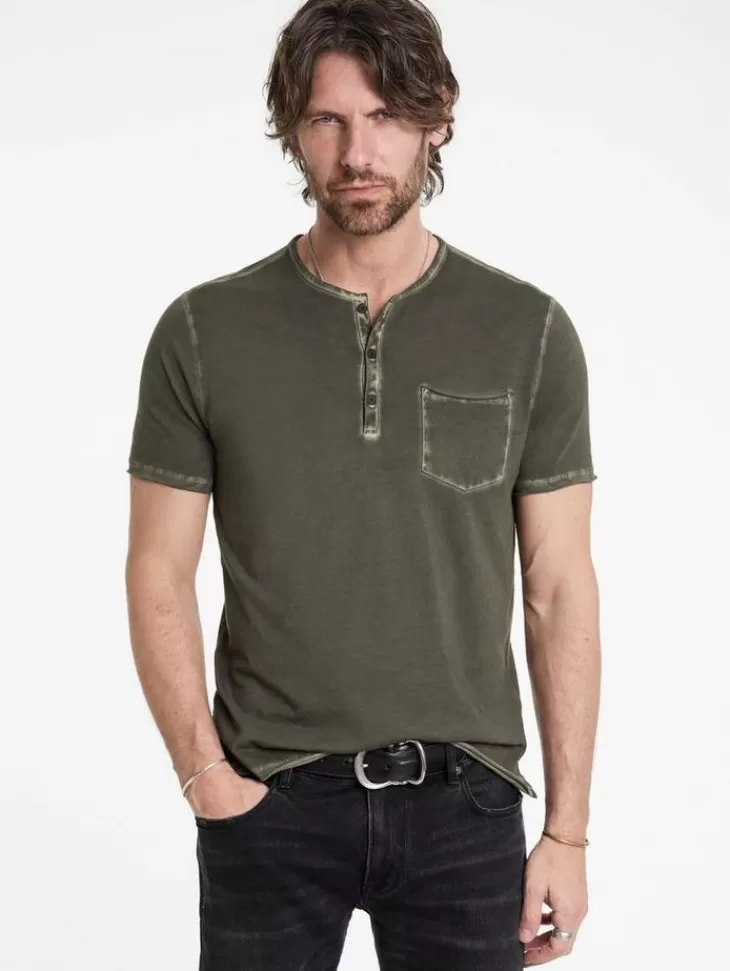 Tops>John Varvatos REX HENLEY DEEPOLIVE