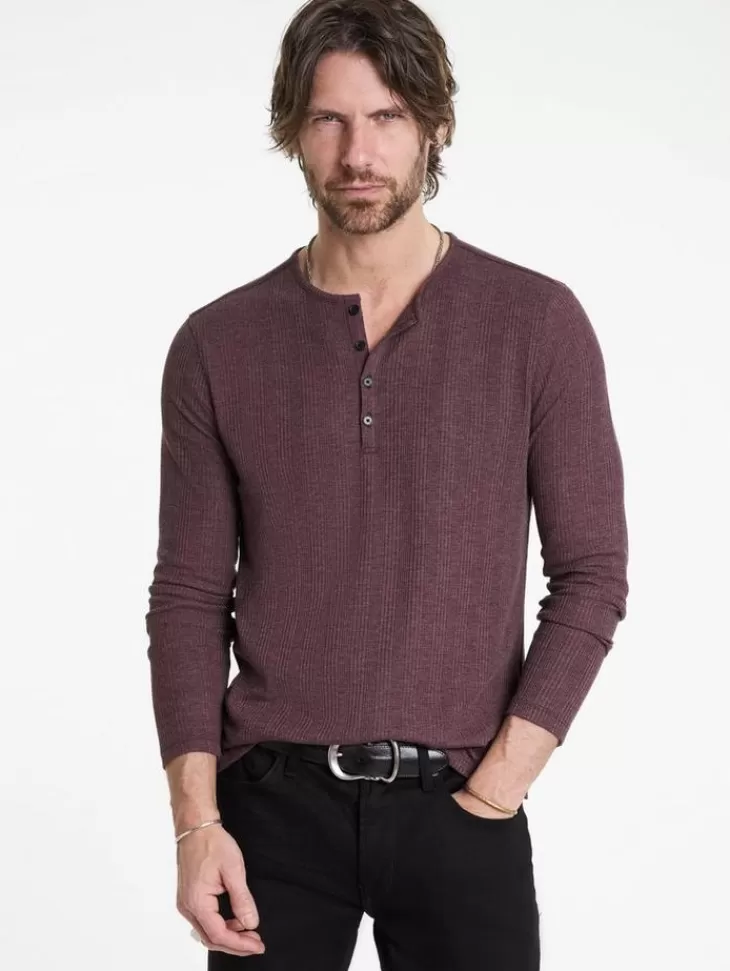 Tops>John Varvatos RICHARD HENLEY DARKPLUM