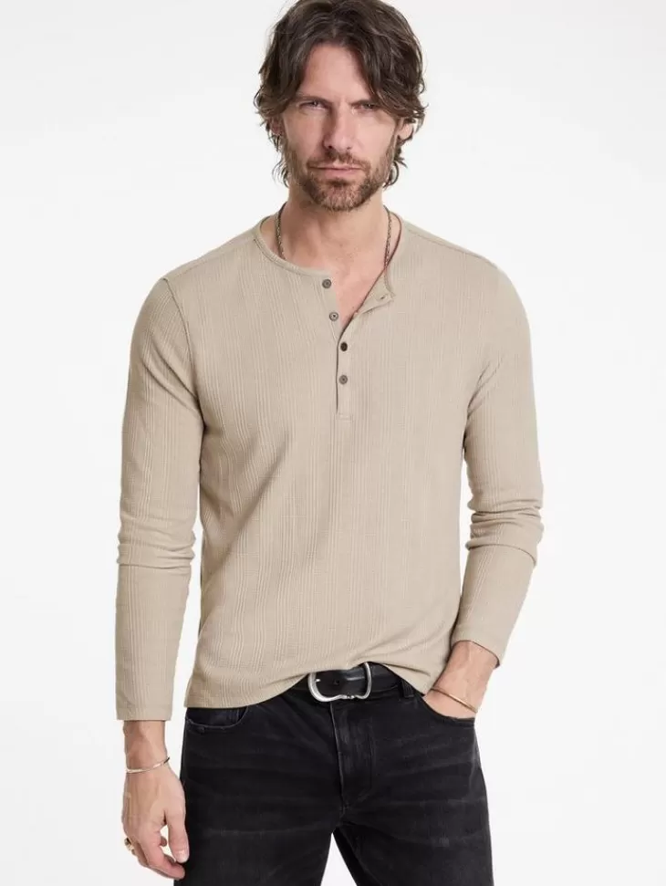 Tops>John Varvatos RICHARD HENLEY ALMOND