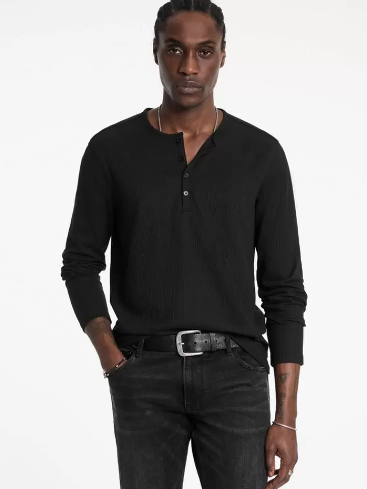 Tops>John Varvatos RICHARD HENLEY BLACK