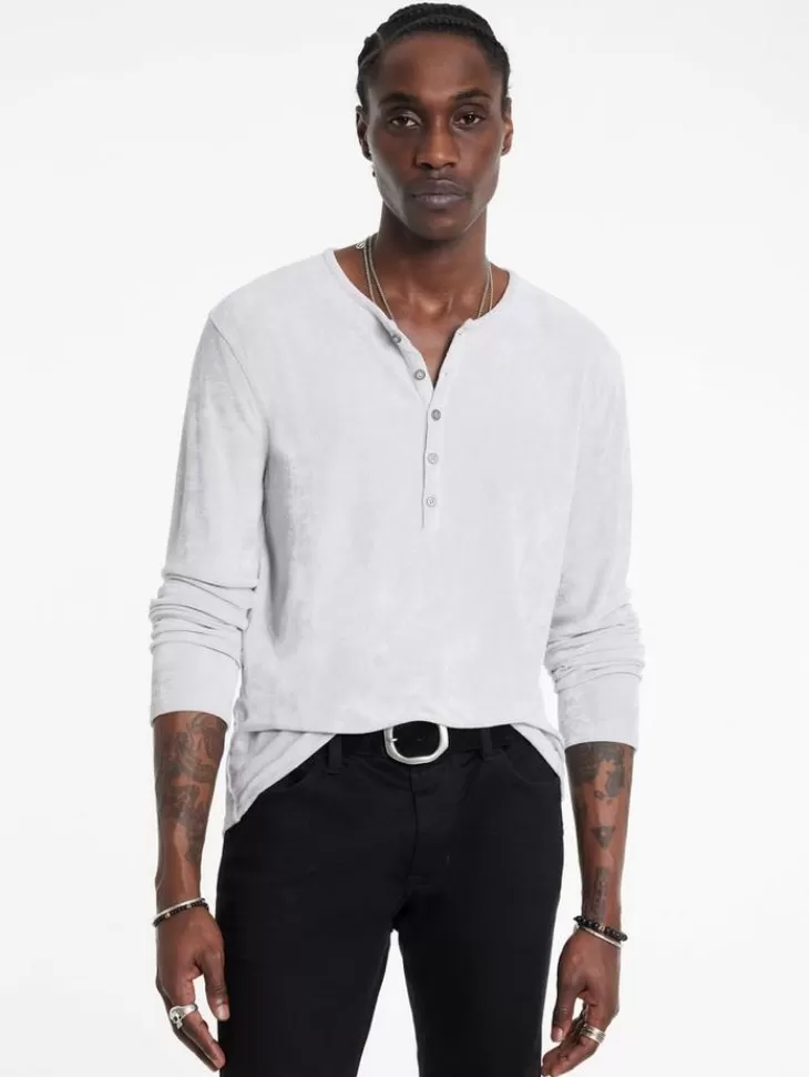 Henleys>John Varvatos ROSARIO HENLEY CHARCOAL/TURTLEDOVE