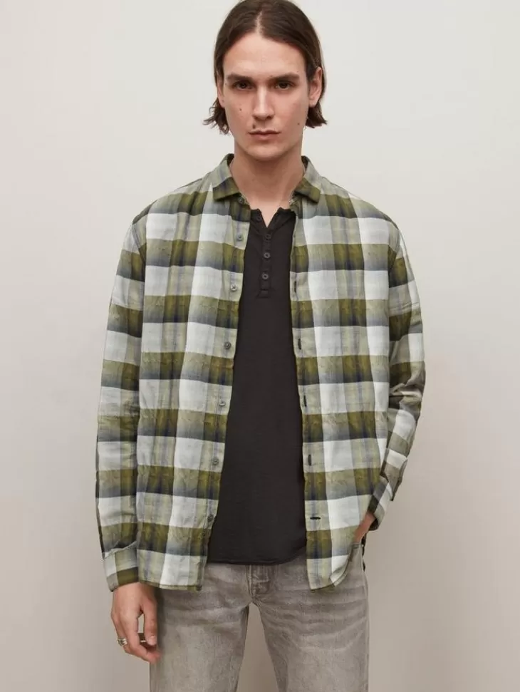 Tops>John Varvatos ROSS SHIRT BOTTLEGREEN