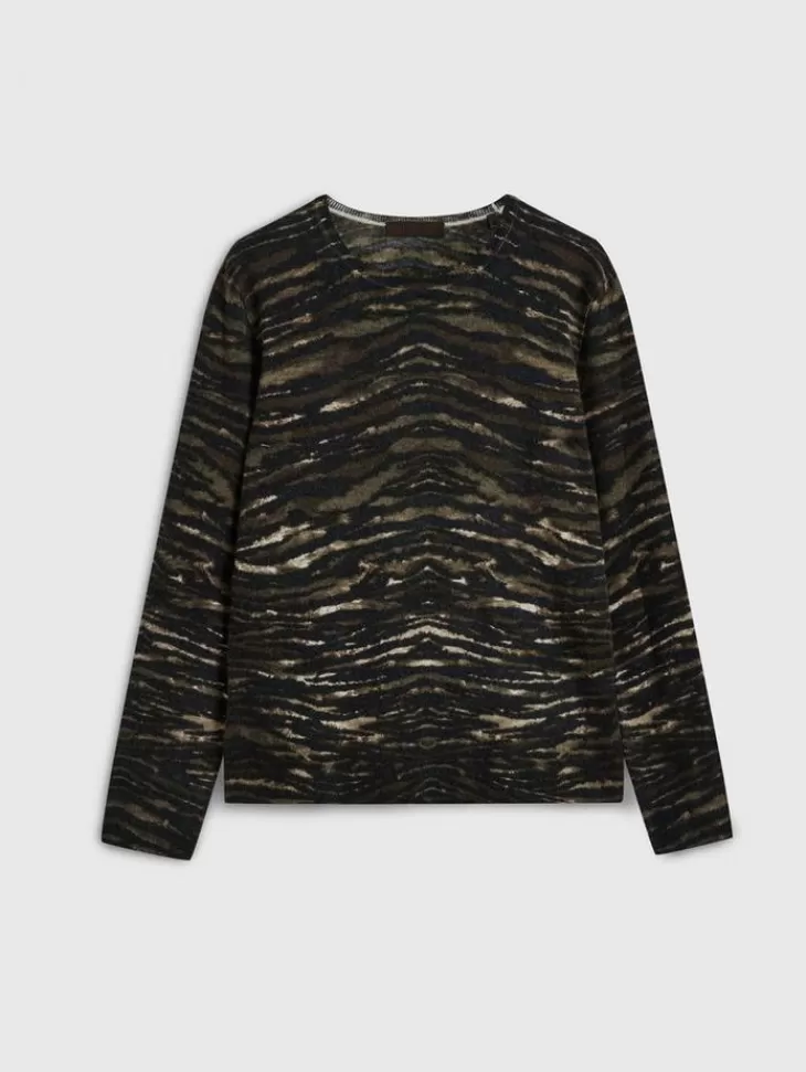 Tops>John Varvatos SABRADO CREWNECK SWEATER CHOCOLATE