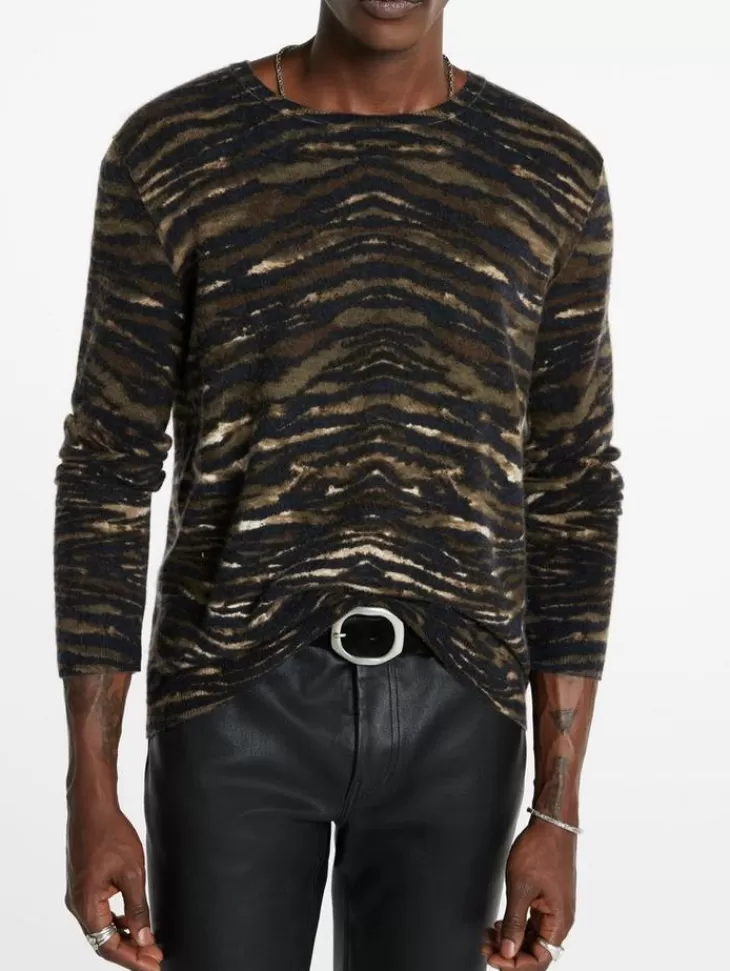 Tops>John Varvatos SABRADO CREWNECK SWEATER CHOCOLATE