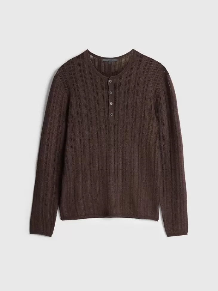 Tops>John Varvatos SALETE HENLEY WOODBROWN