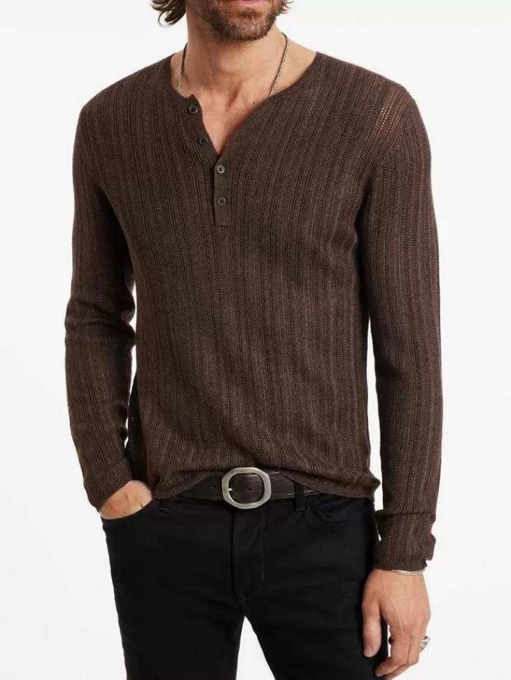 Tops>John Varvatos SALETE HENLEY WOODBROWN