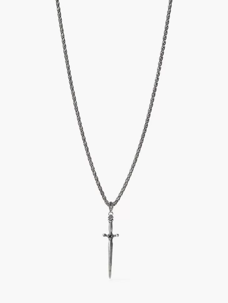 Jewelry>John Varvatos DAGGER NECKLACE SILVER