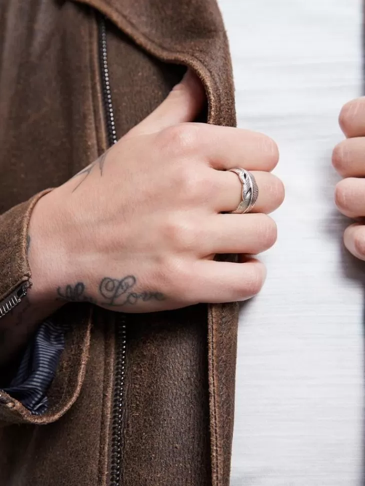 Jewelry>John Varvatos FEATHER RING SILVER