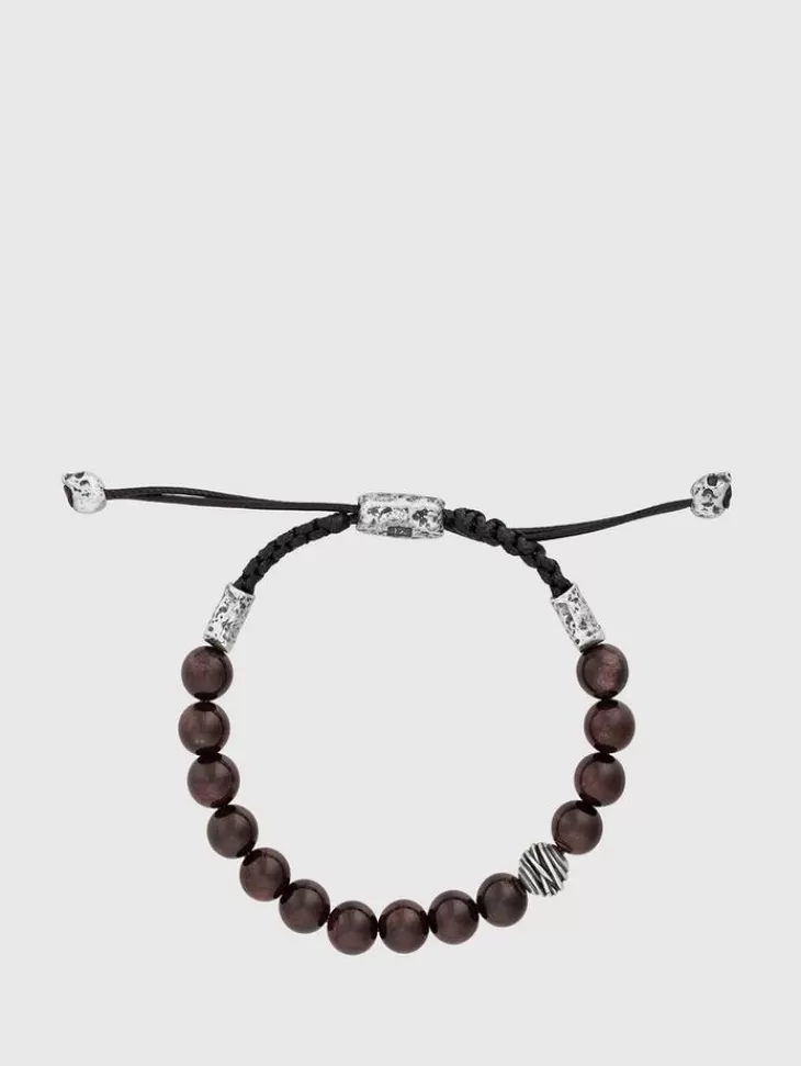 Jewelry>John Varvatos SINGLE-STRAND BEADED BRACELET SILVER