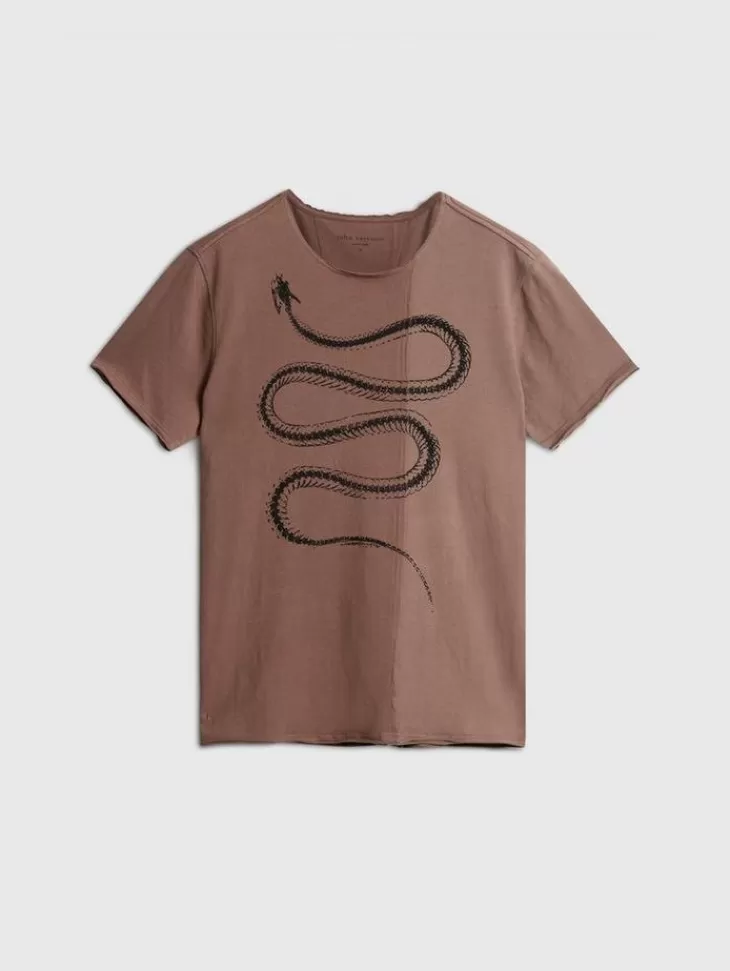 Graphic Tees>John Varvatos SNAKE BONES TEE MAUVEWOOD