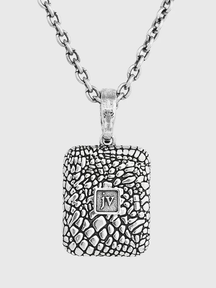 Jewelry>John Varvatos SNAKESKIN PENDANT NECKLACE BLACK