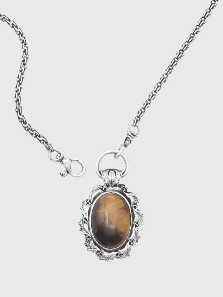 Jewelry>John Varvatos TIGERS EYE PENDANT NECKLACE NOCOLOR