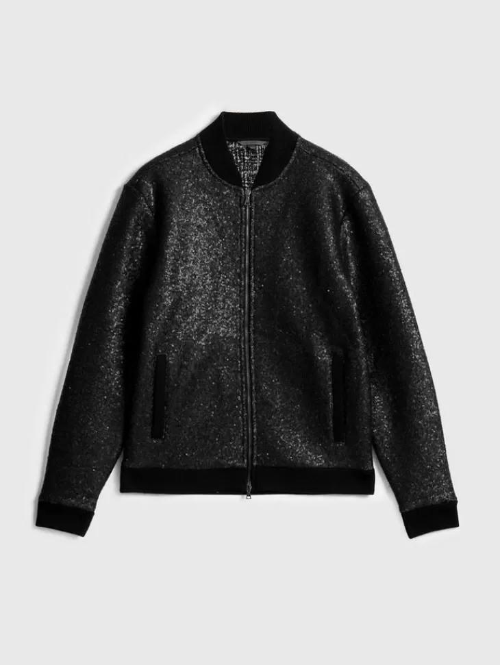 Coats And Jackets>John Varvatos VENETICO BASEBALL JACKET BLACK