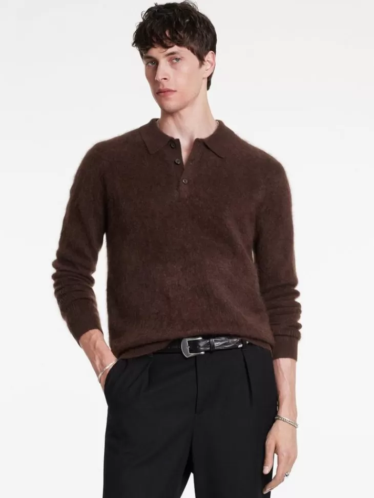 Polos | Sweaters>John Varvatos VERONA POLO CHOCOLATE