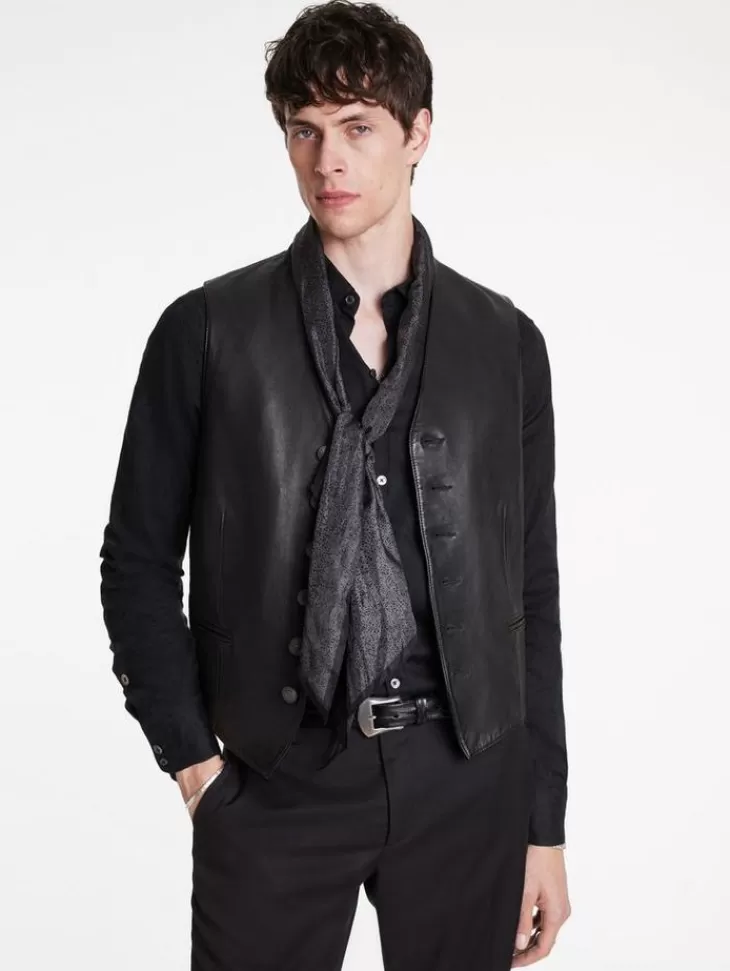 Coats And Jackets | Leather Jackets>John Varvatos VINNIE VEST BLACK