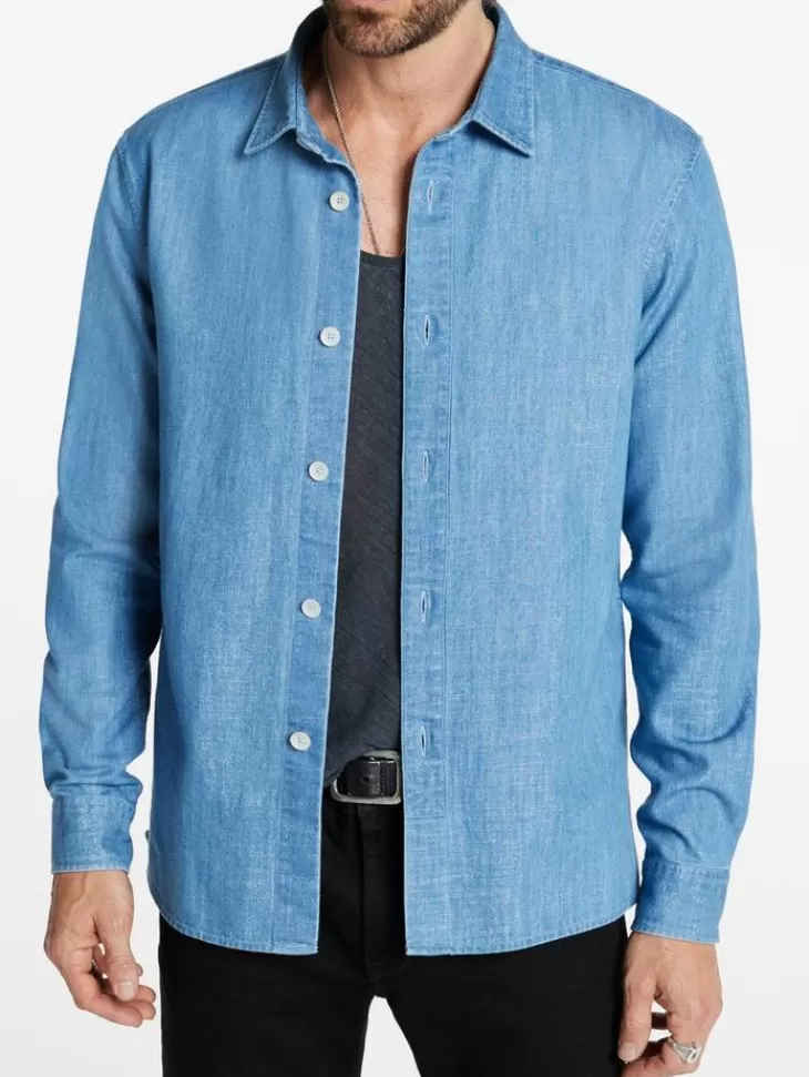 Tops>John Varvatos VINTON SHIRT DUSTEDBLUE