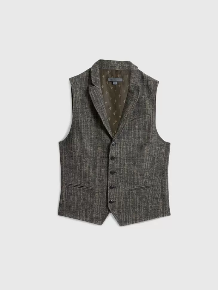 Leather & Outerwear | Tops>John Varvatos VISTA VEST DRILLOLIVE