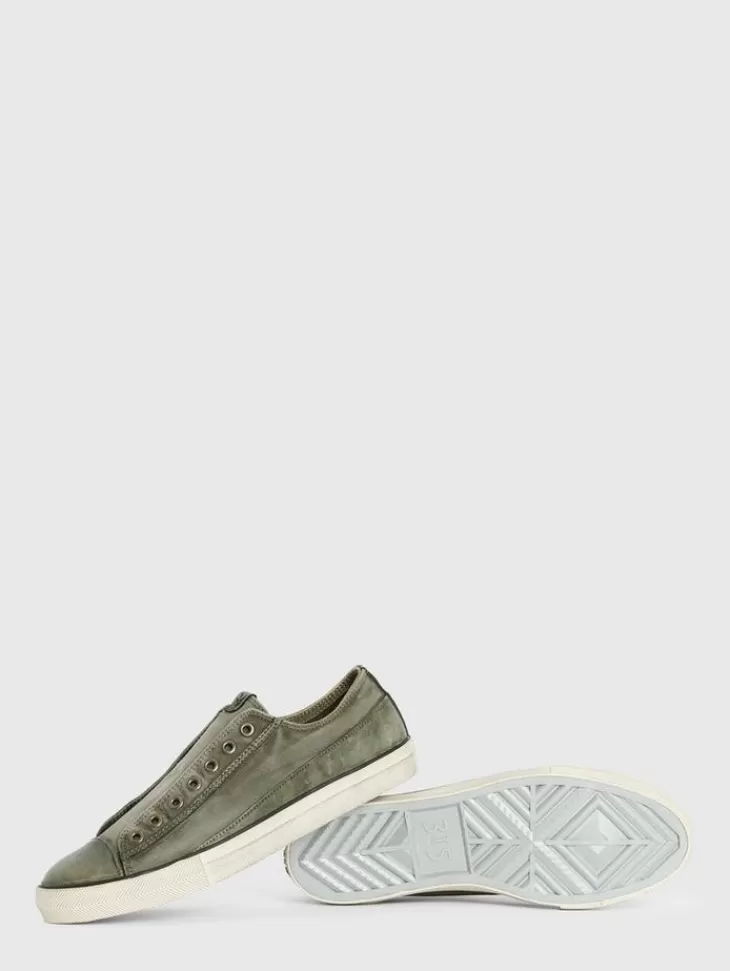 Sneakers>John Varvatos VULC LACELESS LOW TOP - CANVAS GREY/BLKPRN