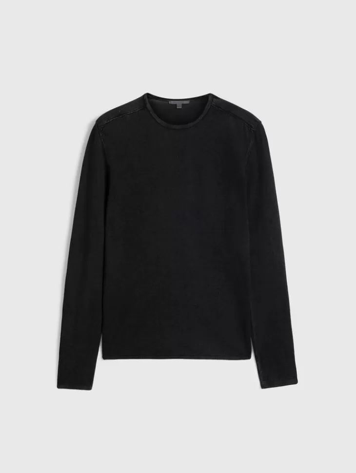 Sweaters>John Varvatos WALTER CREW NECK SWEATER BLACK