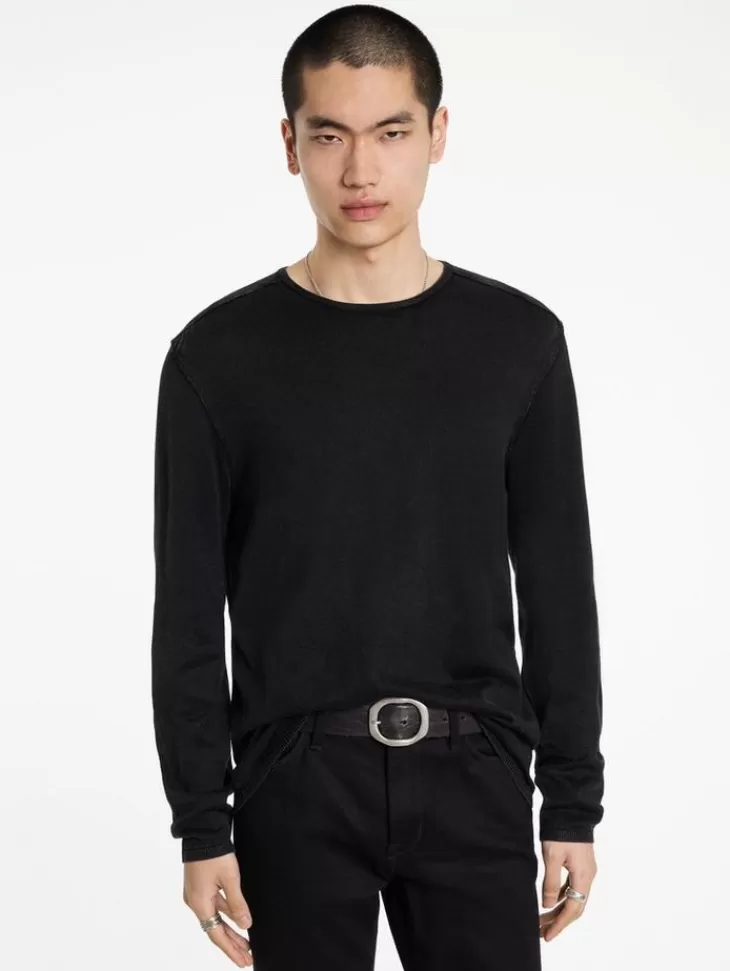 Sweaters>John Varvatos WALTER CREW NECK SWEATER BLACK