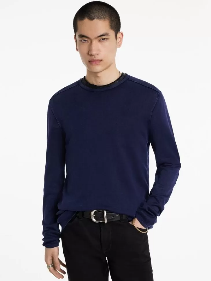 Sweaters>John Varvatos WALTER CREW NECK SWEATER DEEPBLUE