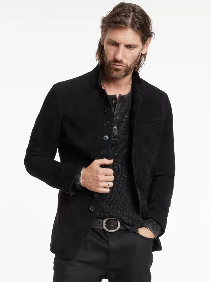 Leather Jackets | Leather Jackets>John Varvatos WOODWARD MULTIBUTTON JACKET BLACK