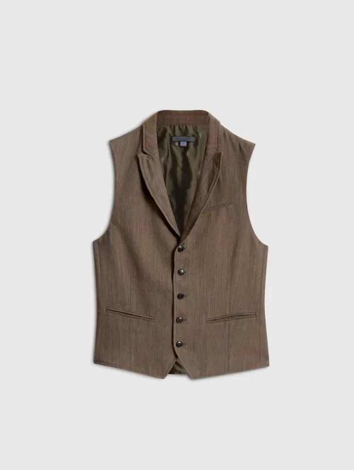 Suit Jackets>John Varvatos WOODWARD VEST CHAMOIS