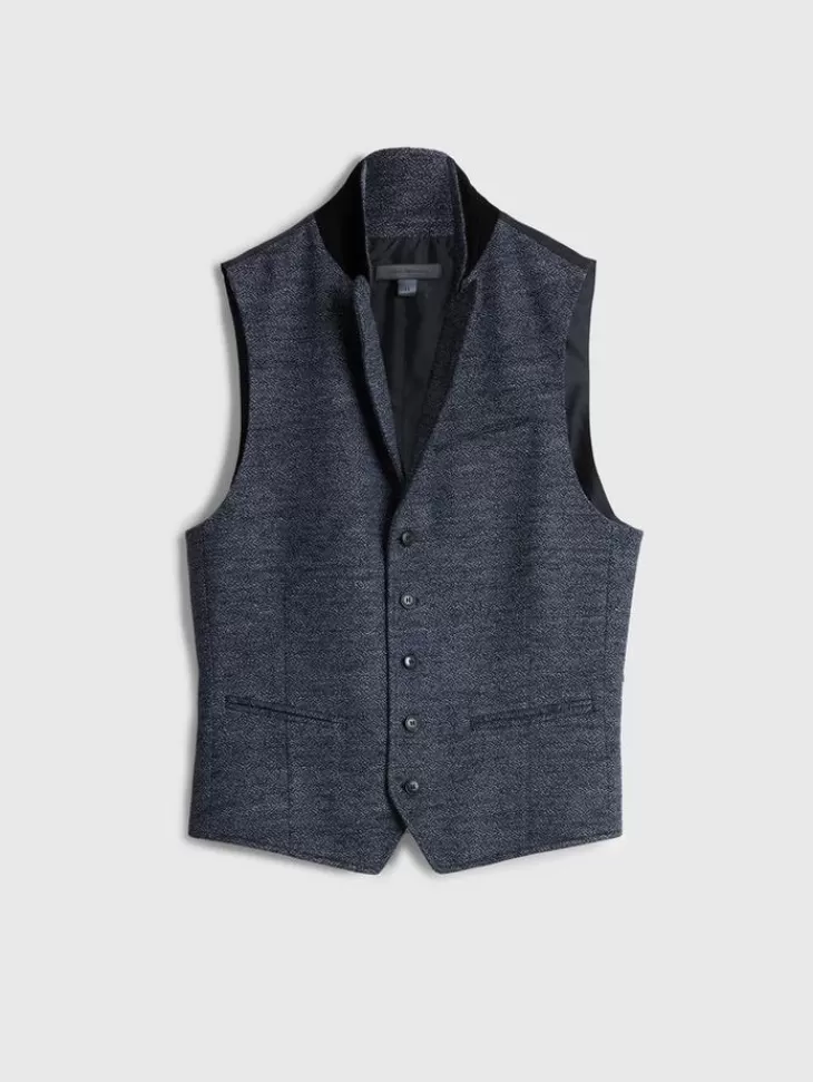 Leather & Outerwear | Tops>John Varvatos WOODWARD VEST NAVY