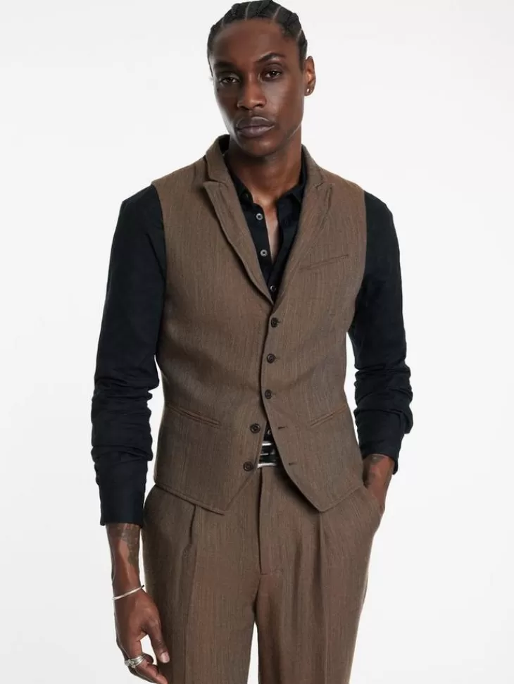 Suit Jackets>John Varvatos WOODWARD VEST CHAMOIS