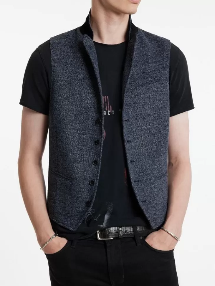 Leather & Outerwear | Tops>John Varvatos WOODWARD VEST NAVY