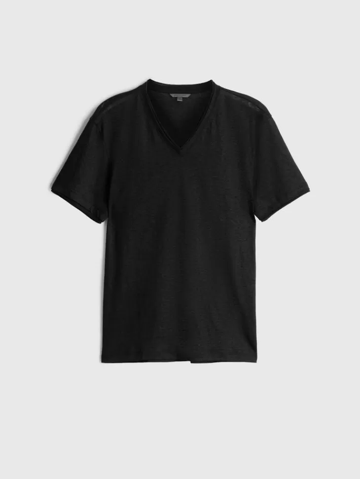 T-Shirts>John Varvatos WOOSTER V-NECK BLACK