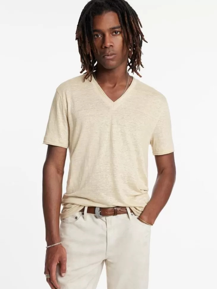 Tops>John Varvatos WOOSTER V-NECK LIGHTKHAKI