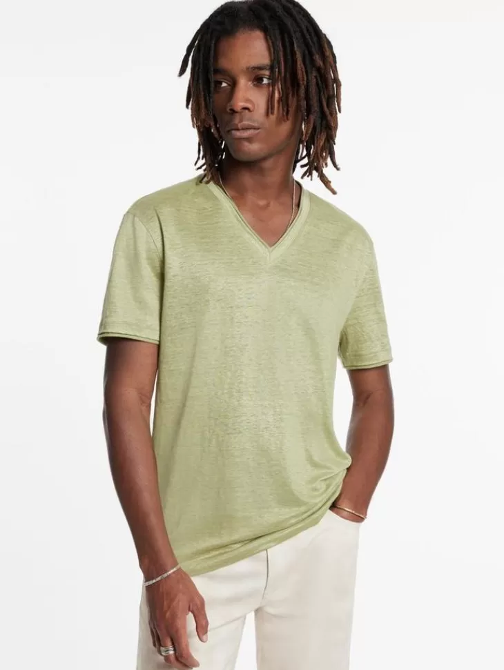 Tops>John Varvatos WOOSTER V-NECK CANTALOUPE