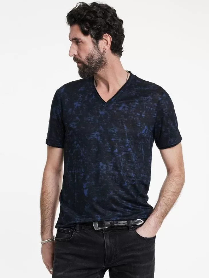 T-Shirts>John Varvatos WOOSTER V-NECK MIDNIGHT